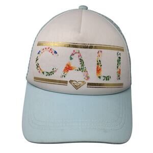 CALI Snapback Mesh Back Trucker Hat Blue One Size Colorblock Roxy